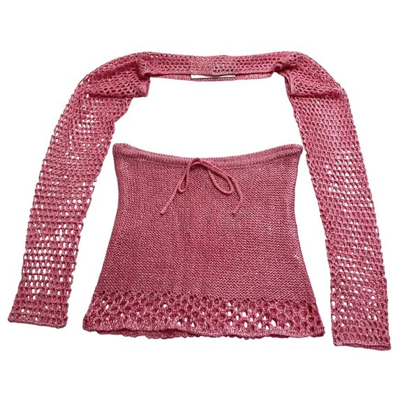 Outcast Zarae Crop Top & Mini Skirt in Baby Pink - Picture 1 of 5
